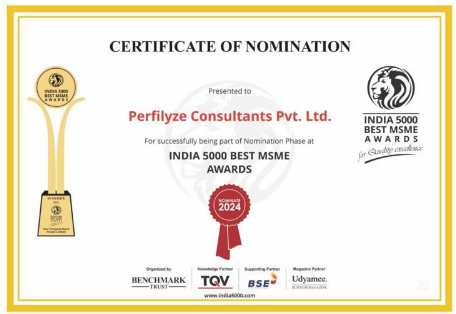 India 5000 Best MSME Awards Certificate